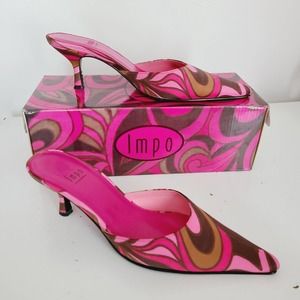 Impo Pink and Brown Swirl Heels
